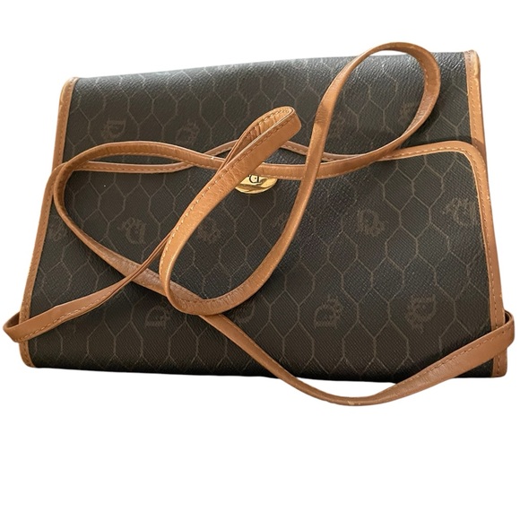 Christian Dior Vintage Honeycomb Canvas Crossbody Bag with COA - Picture 6 of 7